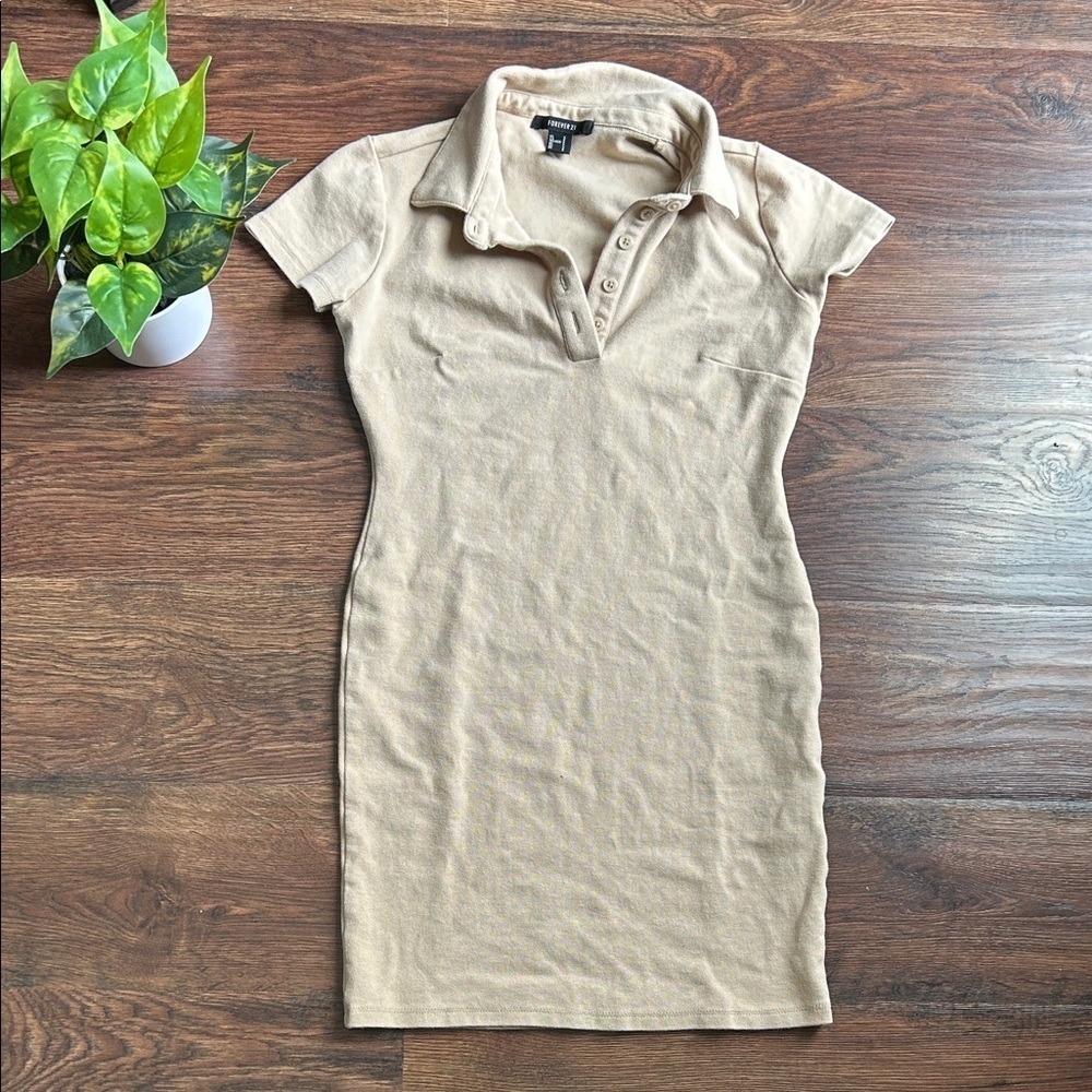 Tan Polo Collar Dress | Preppy | Beige Dress | Polo Dress | Golf | Beige